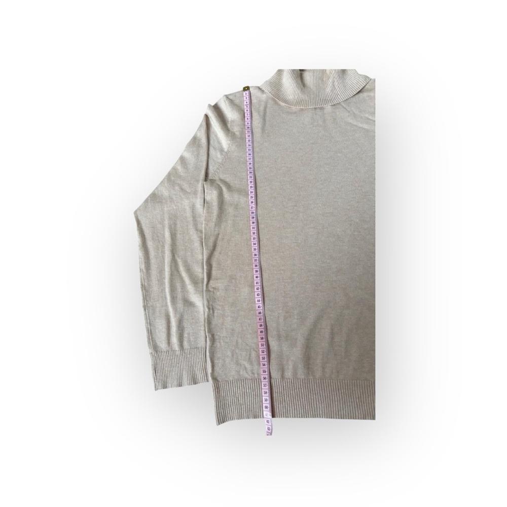 Calvin Klein Beige Turtleneck Sweater NWT Size M | Soft Lightweight Knit - Picture 2 of 6